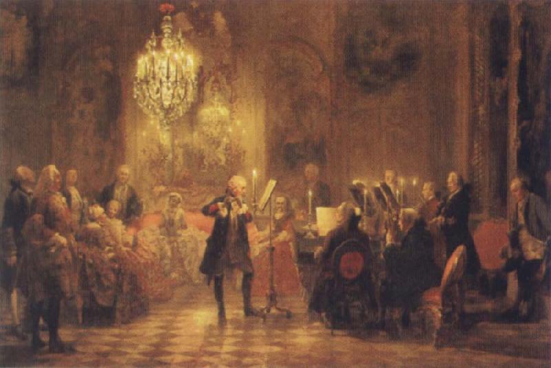 Adolf Friedrich Erdmann Menzel The Flute Concert of Frederick II at Sanssouci France oil painting art
